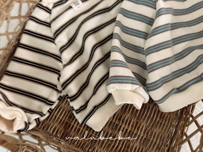 Multi-striped fleece sweatshirt