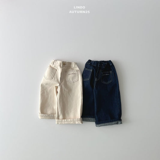 Wind denim pants