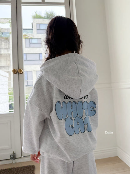 White cat hoodie set