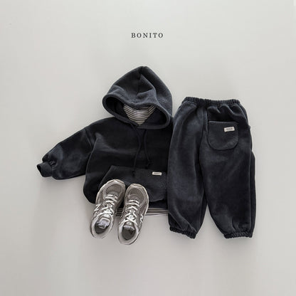 Soft hooded top bottom set