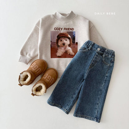 Fleece-lined denim pants