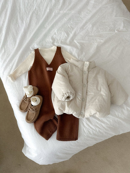 Teddy knit overalls