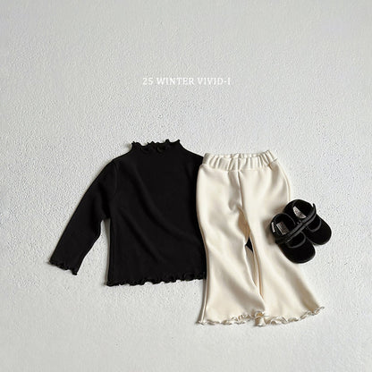 Winter plain flared pants