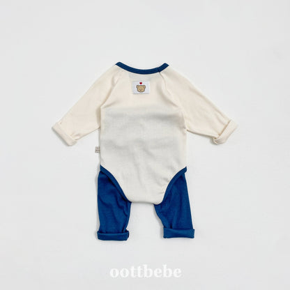 Pudding modal ribbed onesie set