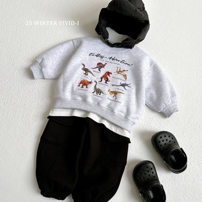 Fleece-lined mini dino sweatshirt
