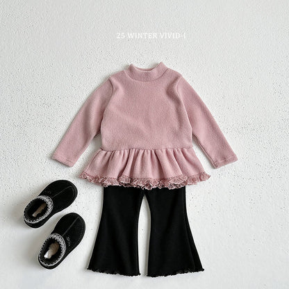 Winter plain flared pants