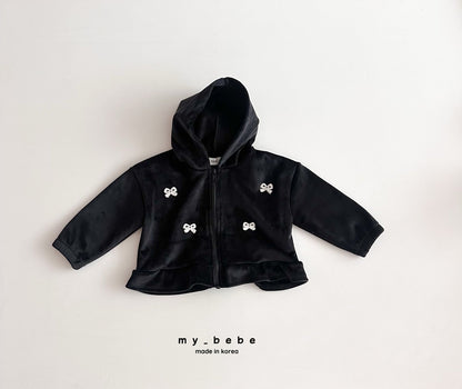Velour frill zip up