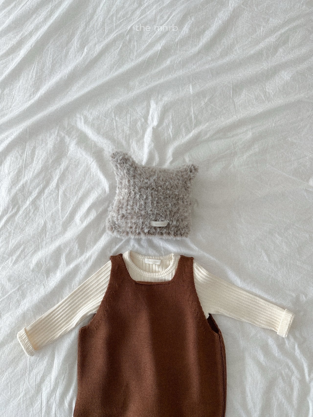Teddy knit overalls