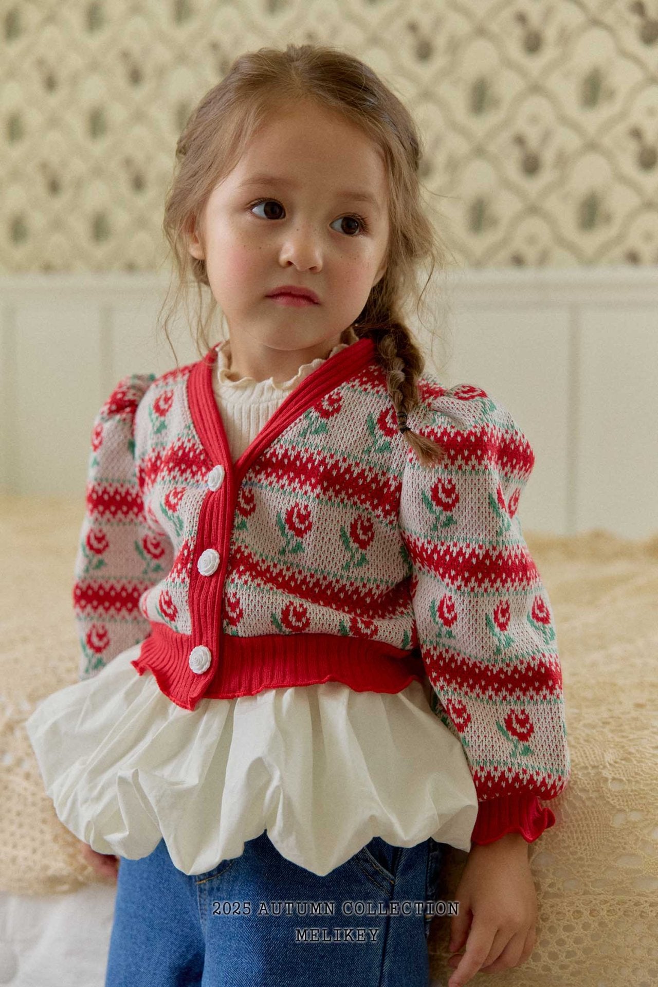 Striped rose cardigan