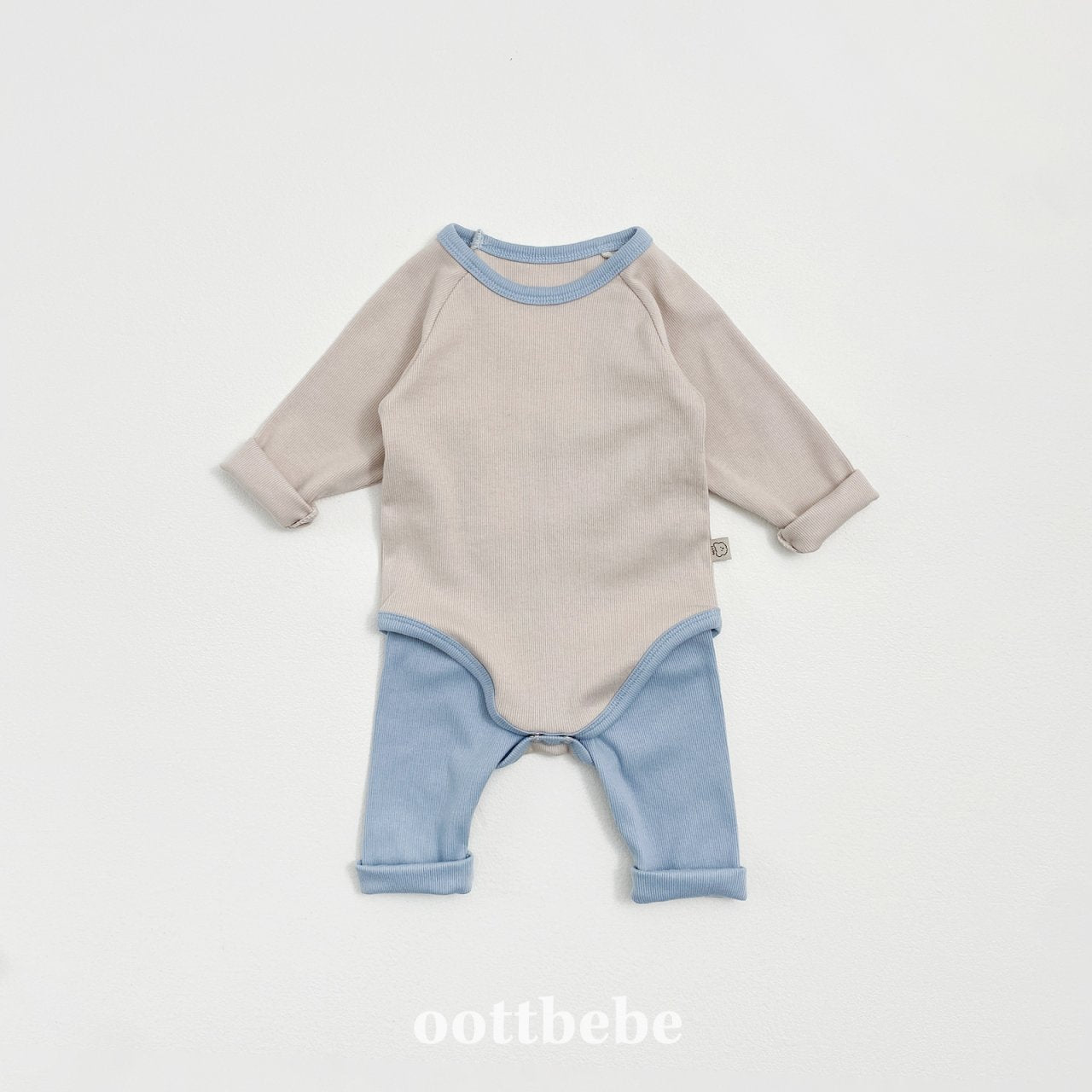 Pudding modal ribbed onesie set