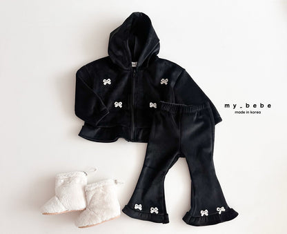 Velour frill bootcut