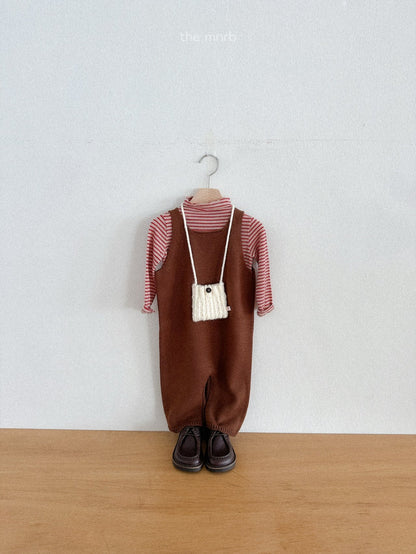 Teddy knit overalls