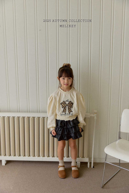 Leopard print ribbon sweatshirt