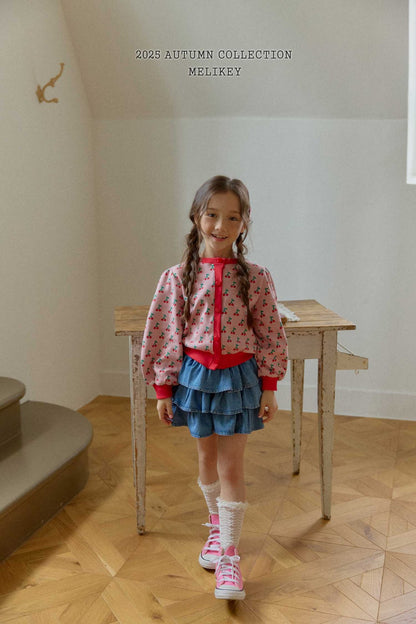 Cherry puff cardigan
