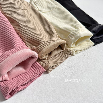 Soft fleece corduroy pants