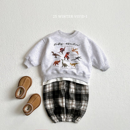 Fleece-lined mini dino sweatshirt
