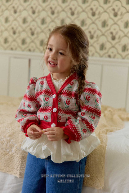 Striped rose cardigan