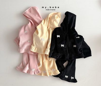 Velour frill zip up