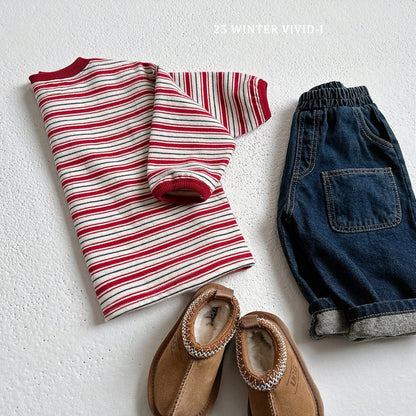 Fleece-lined multi-striped sweatshirt
