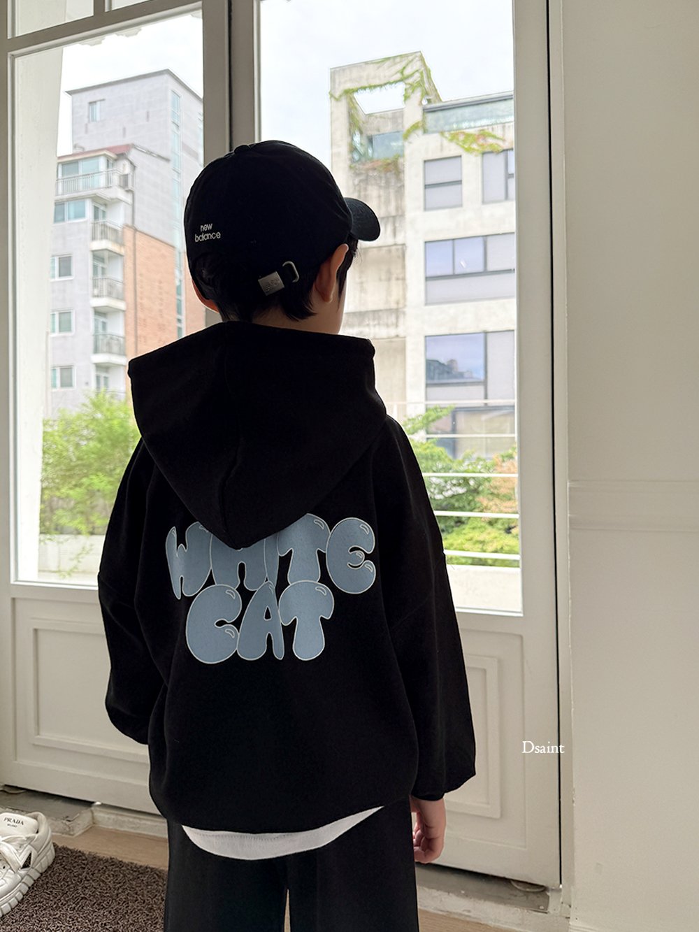 White cat hoodie set