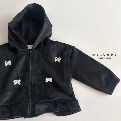 Velour frill zip up