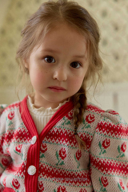 Striped rose cardigan