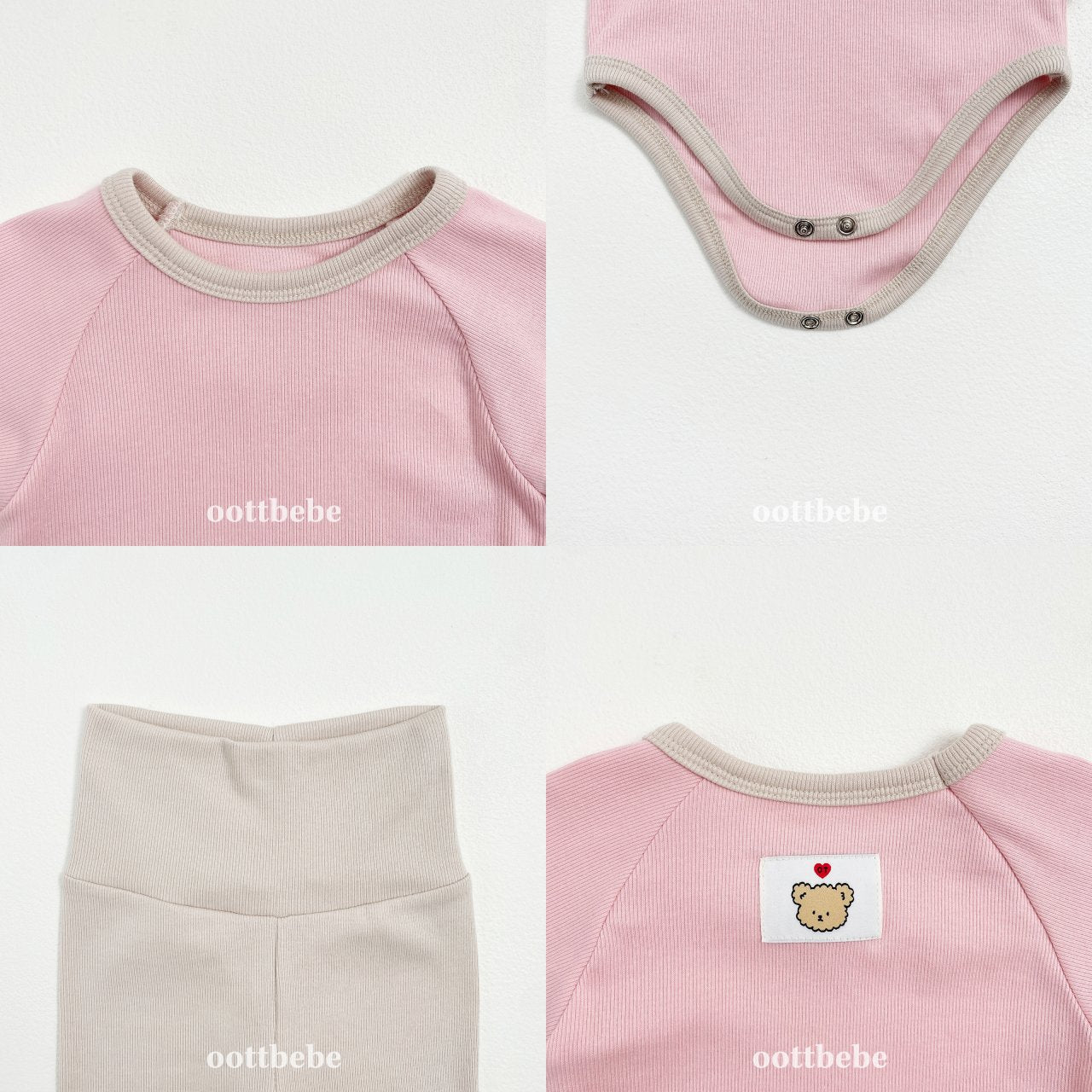 Pudding modal ribbed onesie set