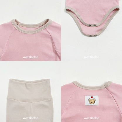 Pudding modal ribbed onesie set
