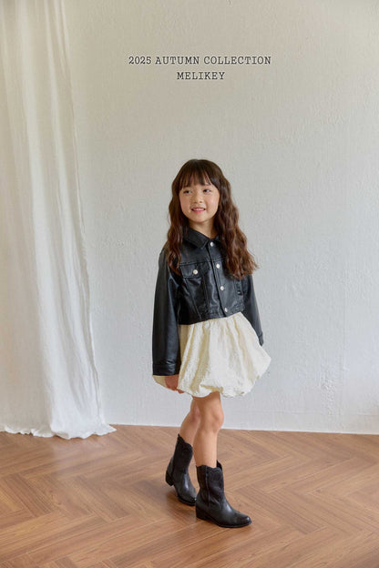 Leather short jacket