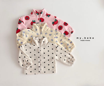 Printed fleece zip up