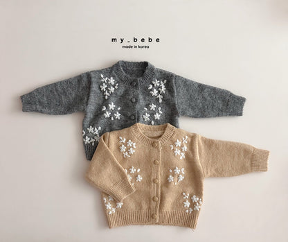 Floral embroidery cardigan