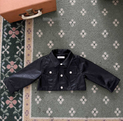 Leather short jacket