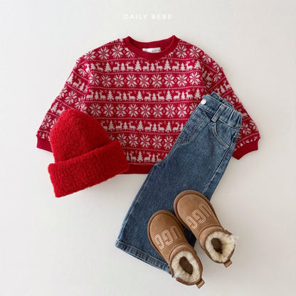 Fleece-lined denim pants