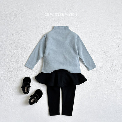 Winter fleece-lined skirt leggings
