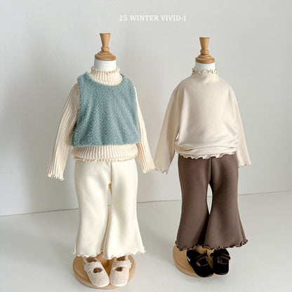Winter plain flared pants