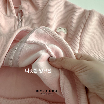 Velour frill zip up
