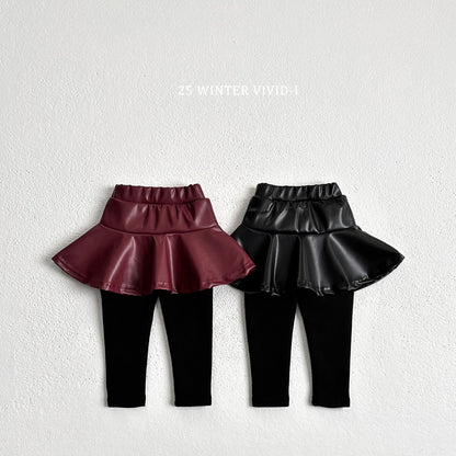 Leather skirt leggings