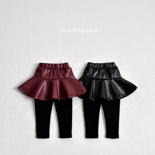 Leather skirt leggings