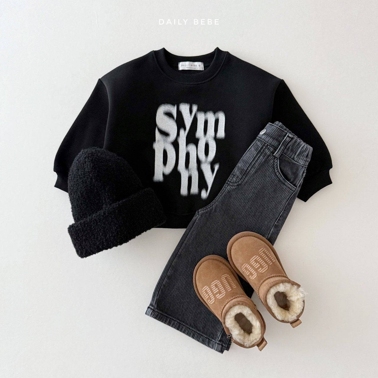 Fleece-lined denim pants