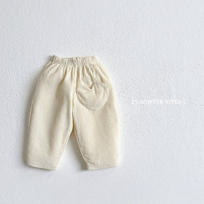 Heart pocket corduroy pants