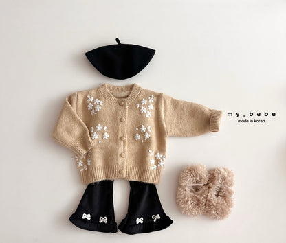 Floral embroidery cardigan