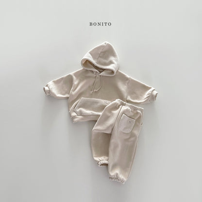 Soft hooded top bottom set