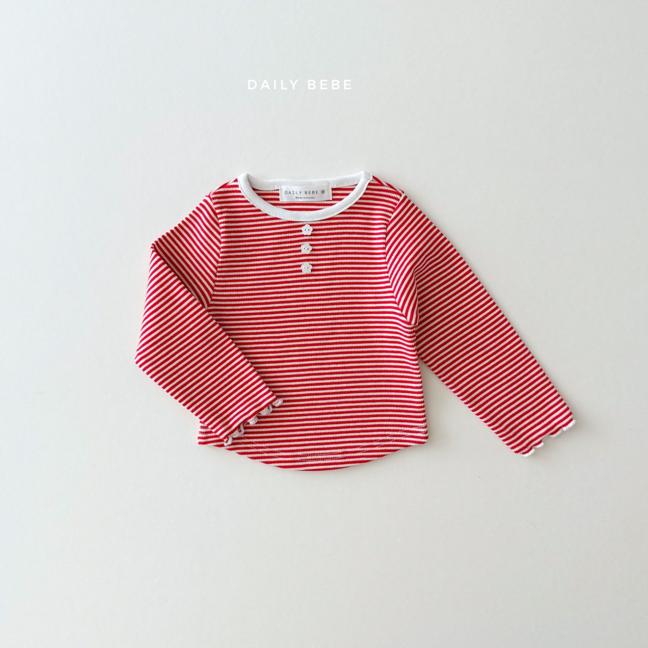 Striped button top