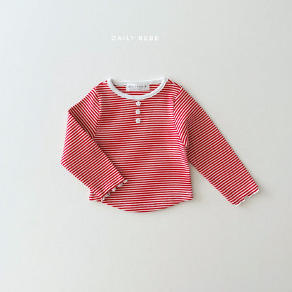 Striped button top