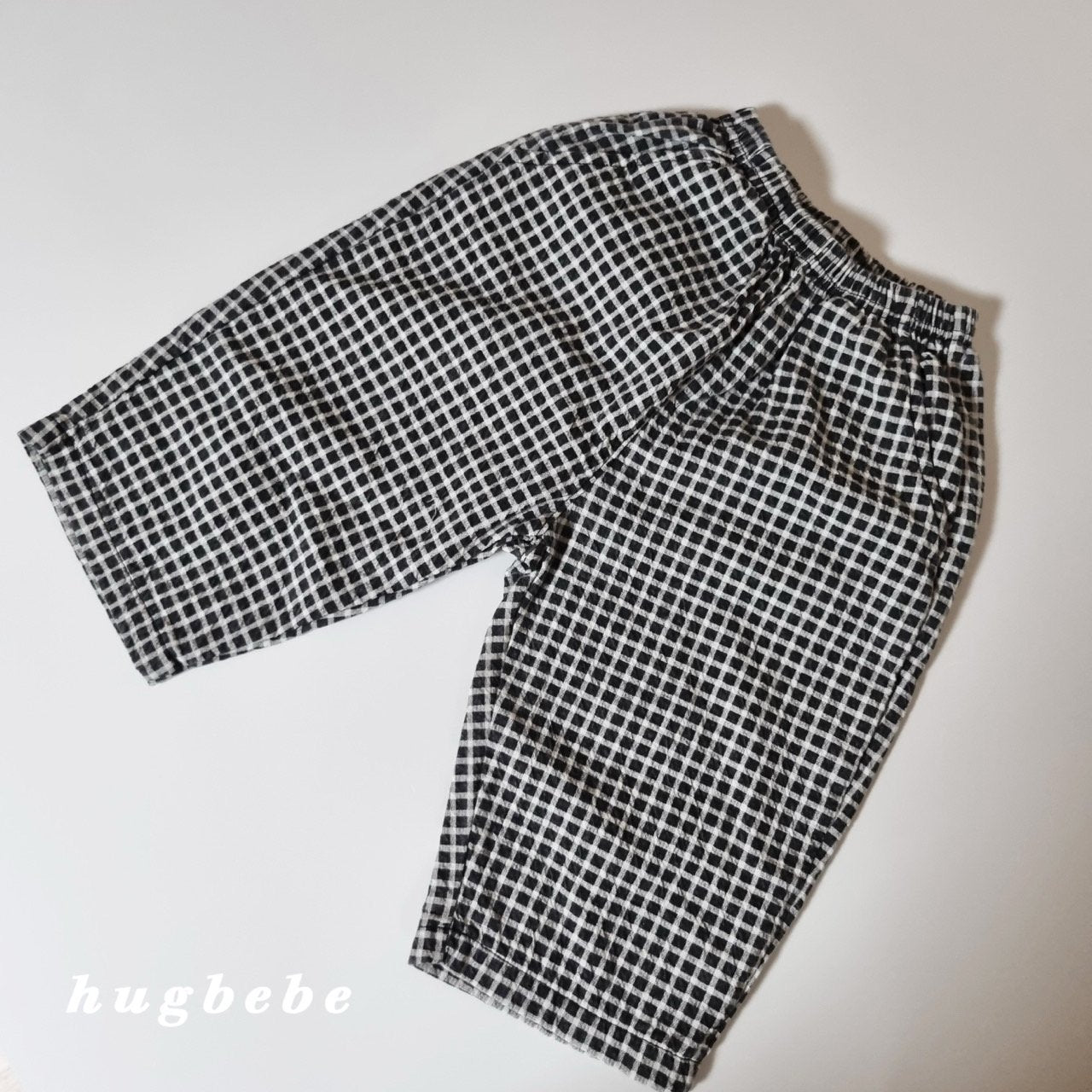 Autumn checkered baggy pants