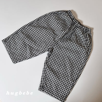Autumn checkered baggy pants