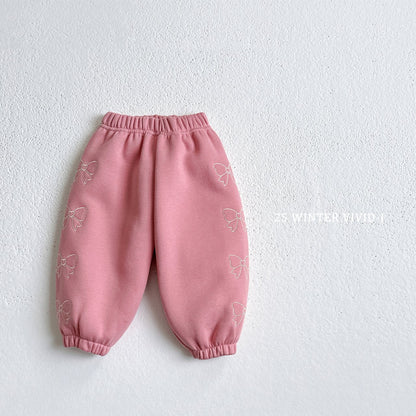 Ribbon embroidered pants