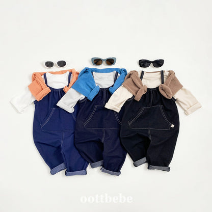 Indigo span overalls