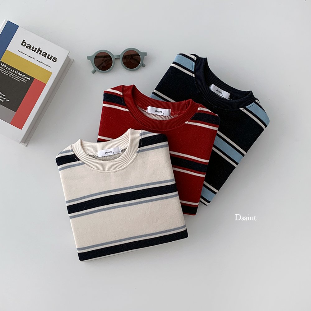 Ribbon striped sweatshirt
