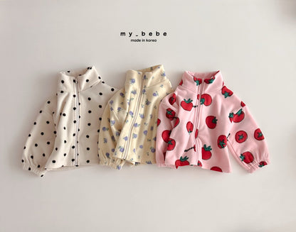 Printed fleece zip up